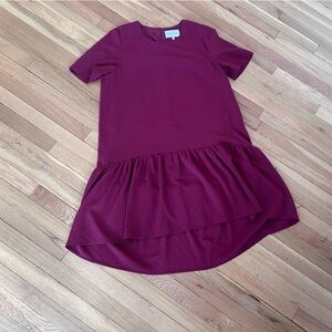 Burgundy drop waist dress